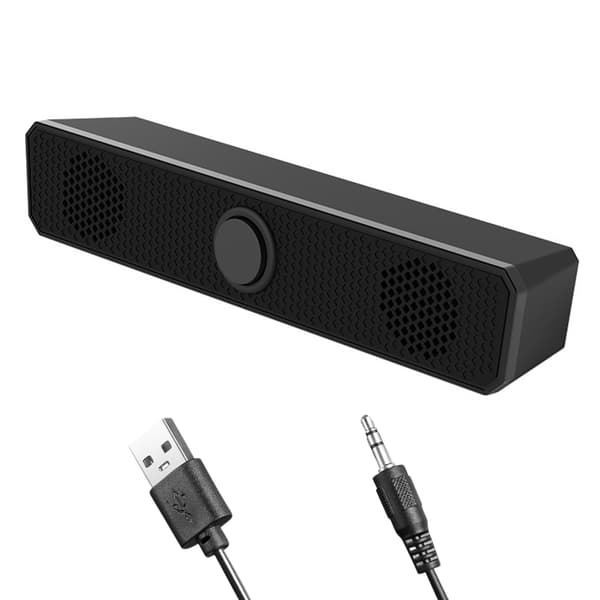 Mini Soundbar til PC Desktop Computer Bærbare Computere Sort