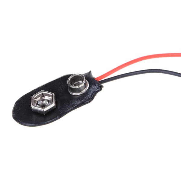 10-pack 9V Batteriklämma I Typ Konstläder Svart Röda Trådar Ledningar Längd 15 cm