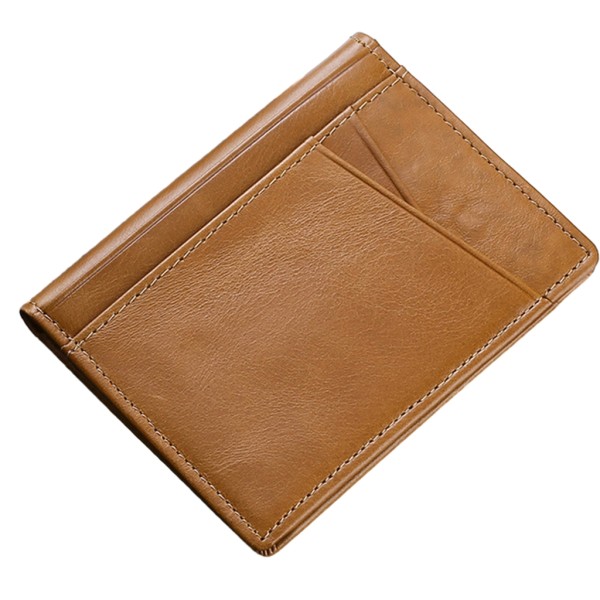 RFIDBlocking Bank Kredittkortholder Bifold Pocket Lommebok Multi-Slot Lommebok Brown