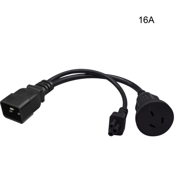 IEC320 C20 til IEC320 C5+AU AC-strømadapterkabel, 3 terminaler han til hun strømstik Ledning