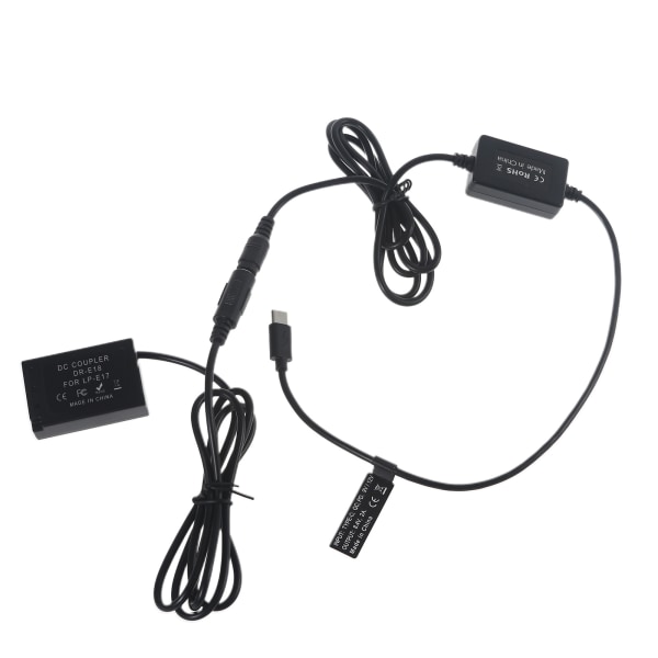 ACK-E18 USB-C AC-adapter DR-E18 til DC-koblingsoplader LP-E17 Batteri til Rebel T6i T6s T7i SL3 750D