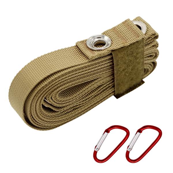 Vaatteidenkuivausnailonköysi Ulkoilmaretkeilyreppu Työkalu 2 karabiinihaalla Army Green