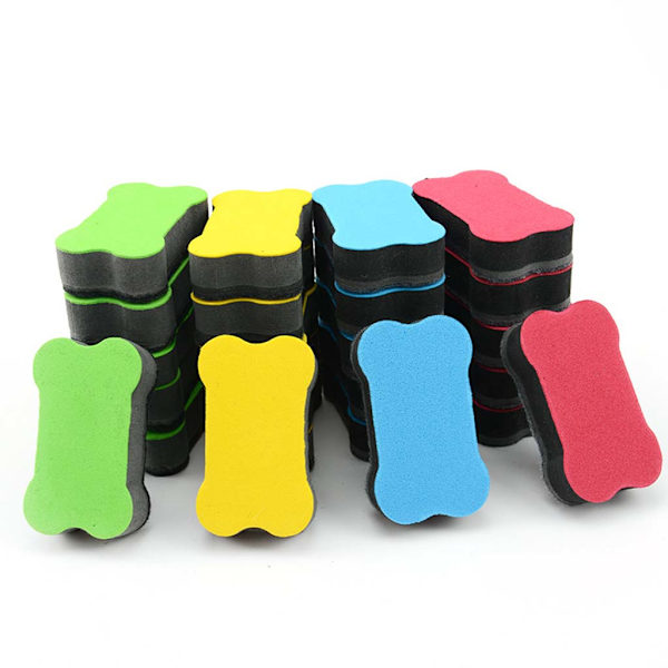 24 Pack Bone Magnetic Whiteboard Dry Erasers Marker Cleaner Wipe til Home Classr