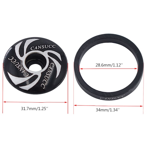 1/8 tum headset distansring topplock headset stjärnmutter för w/ stam Red