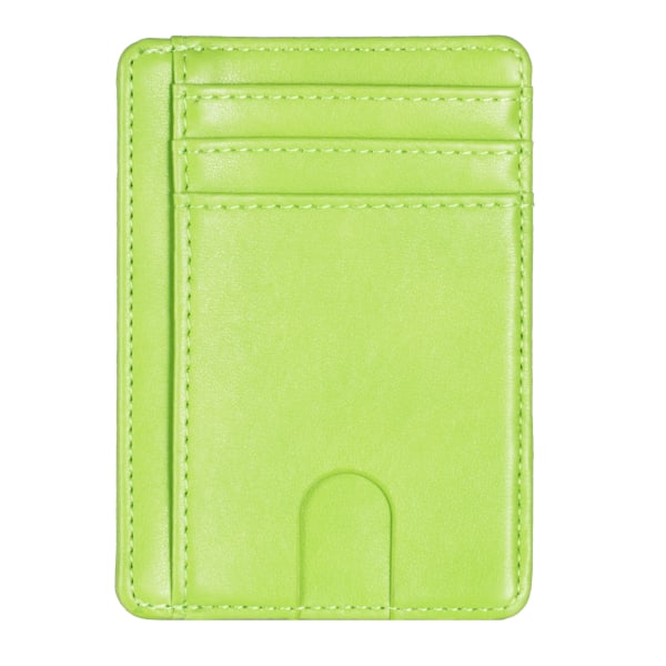 Slank frontlomme lommebok kredittkortholder RFID-blokkering Holder opptil 8 kort Green