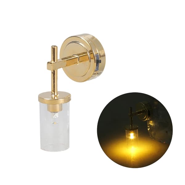 Antik Sconce Dockhus LED Vägglampa Diorama Samlarobjekt Display