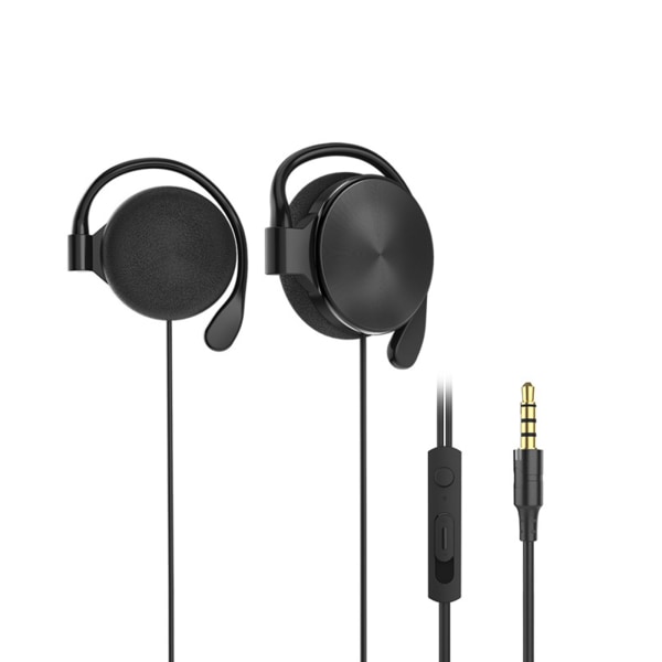 Over the Ear-sporthörlurar med mikrofonhörlurar 3,5 mm-uttag Perfekt för sportlöpargym för mobiltelefondator A
