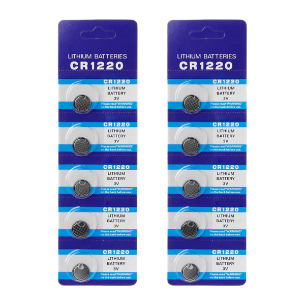 Kvalitets CR1220-batterier Myntbatteri för bilnyckelring Pålitlig power och enkelt byte 5st/10st