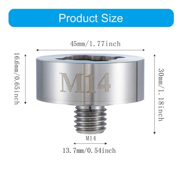 Kulmahiomakoneen sovitin M14 5/8 tuuman kierre X Lock -optimointiin