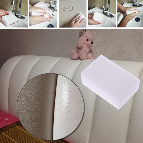 Svampviskelær Multi Surface Power Scrubber Skum Rengjøringsputer Gadget