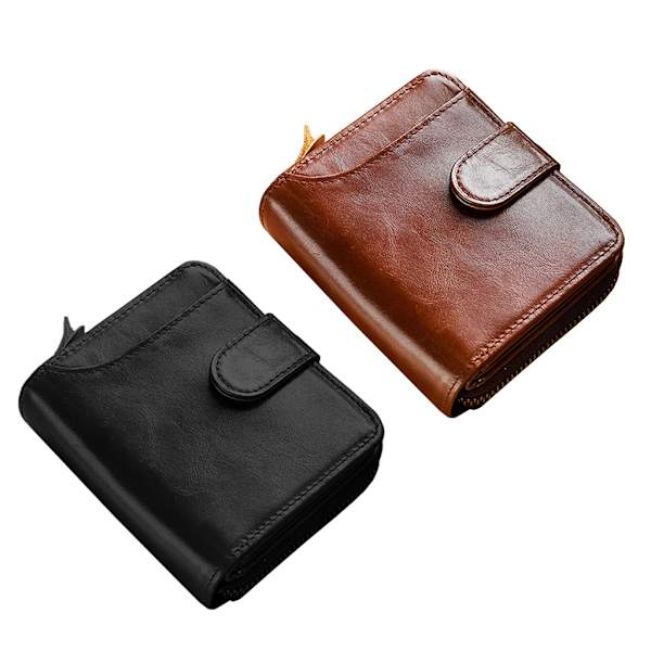 Män ID Kreditkortshållare Läder Business Ficka för case Multi-Function Organizer Plånbok Black
