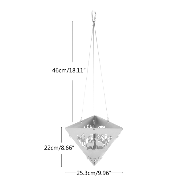 1 sett for trekant hengende ovn bål bål pit camping vedovn stativ ramme brannstativ rustfritt stål nett branngrop for utendørs