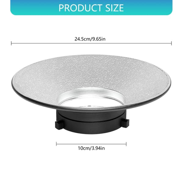 Reflektor i aluminiumlegering 120 graders täckning Bowens Mount Diffuser Dish