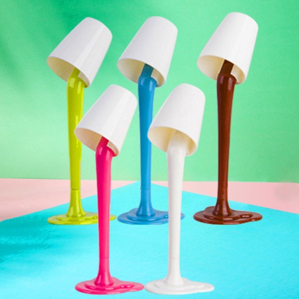 4x Skrivebordslampe Kuglepen Signature Pen Glat Journaling Pen 2 i 1 Skrivepen Natlys Papirartikler