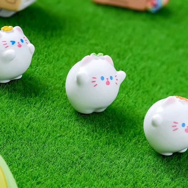 Små katte Mini harpiks kattefigurer til havepynt, håndværkspynt