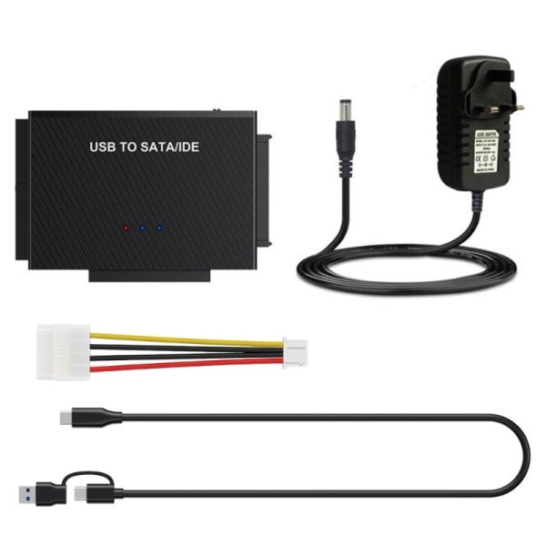 TypeC hårddiskadapter USB3.1 till SATA IDE hårddiskkonverterare för 2,5 tum 3,5 tum null - UK