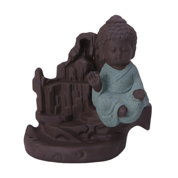 Keramisk Buddha Hantverk Rökåterflödeskon Rökelsehållare Rökelse för brännare G Green