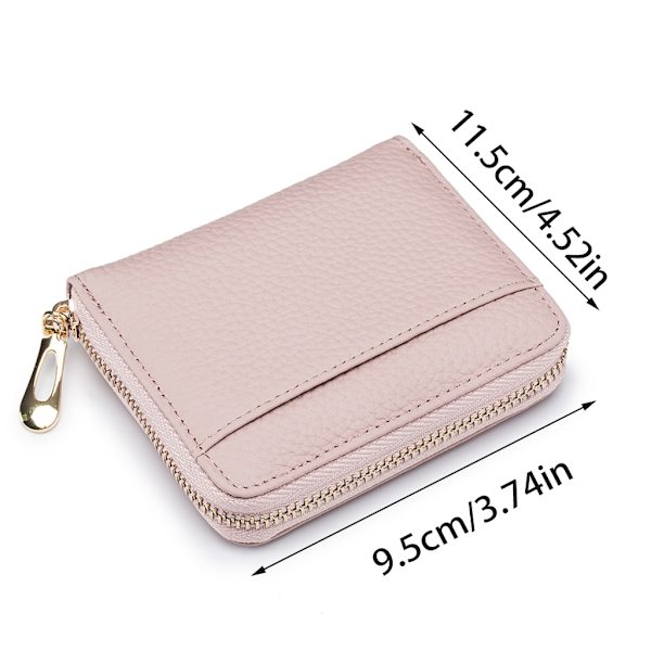 Kvinder PU Læder Skift Pung Lille tegnebog Lynlåse Clutch Pung Kortholder Light pink
