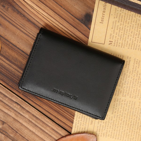 Pung Mænd Small Bifold Business Lommepenge Kreditkortholder Black