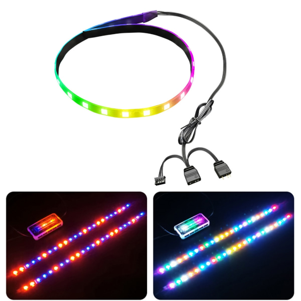 40 cm Magnetisk RGB LED Bakgrundsbelyst Strip Light med 4Pin Connector Header 5V 3Pin Digital Light Lamp Lighting för dator