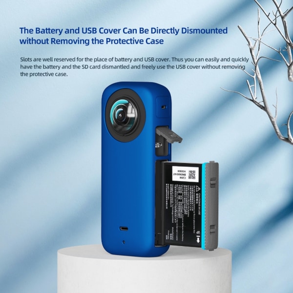 Vattentäta ärmar Bärbar silikon för case för X3 kameraskydd Cover för case anti-scratch kamera silikonskydd Blue Color