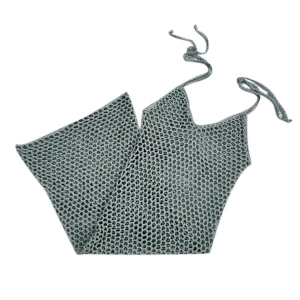 Naisten virkattu hihaton mekko ontto uima-asu huivi loma bikinit peittää Lake blue L