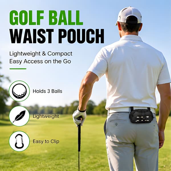 Golfboldholderpose med 3 boldopbevaring til brug på driving range