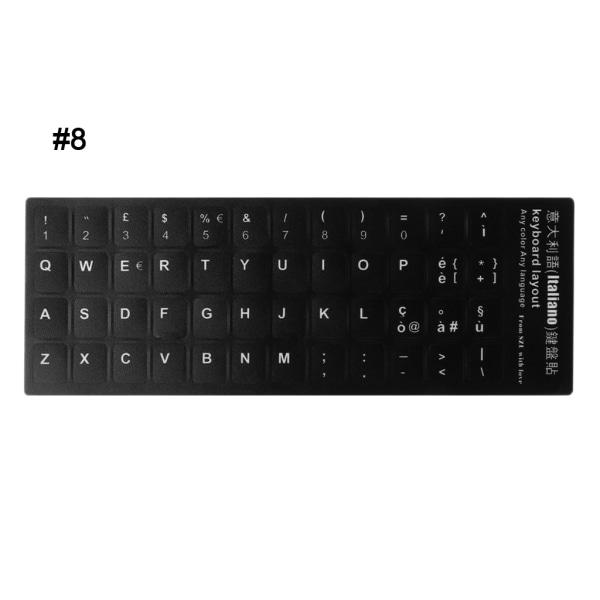 Ryska Franska Spanska Japanska Tyska Arabiska Koreanska Bokstäver Klistermärken Vattentät tangentbord Alfabetsklistermärke Universal null - 7
