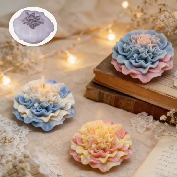 Silikonljusform Blomtema Hantverksmaterial för Heminredning