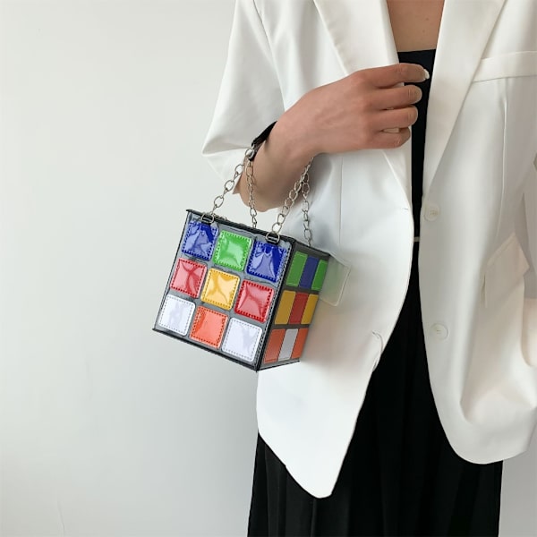 Cube Shape Clutch Purse Cube Shape telefonpung pung med kæde