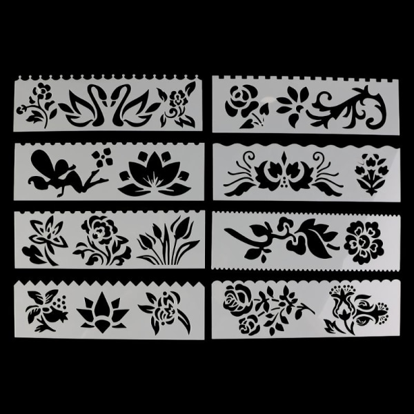 8 stk./sæt Børn Plast Tegneskabelon Linealer Stencils DIY Maling DIY Making S