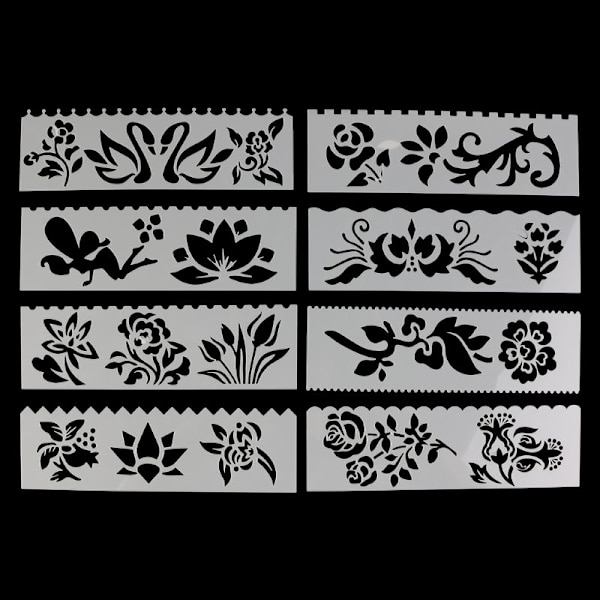 8st/ set Barn Plast ritmall Linjaler Stencils Gör-det-själv-målning Gör-det-själv