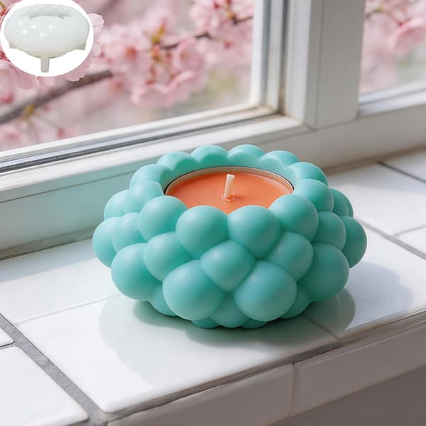 Silikonform for telysholder og blomsterhåndverk