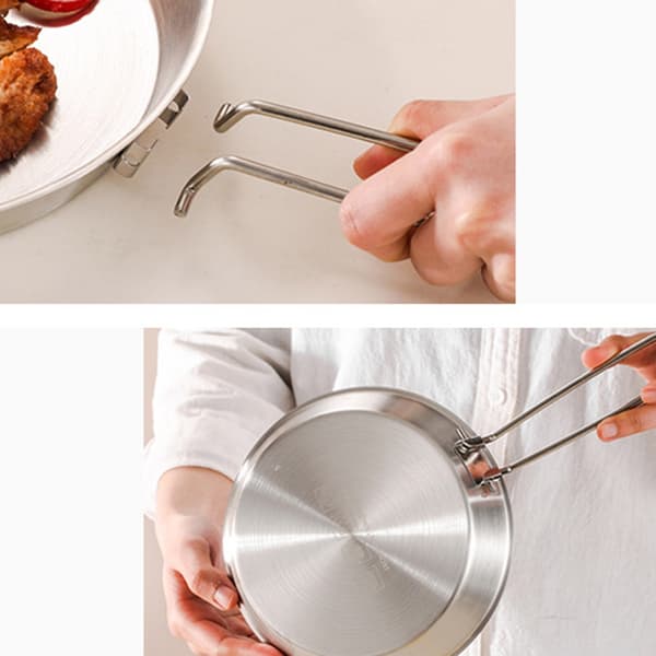 3 stk. non-stick stekepanner for camping, rask oppvarming, sammenleggbart kokekar