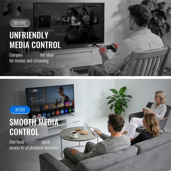 Rask respons infrarød fjernkontroll for spillkonsoll med ergonomisk design