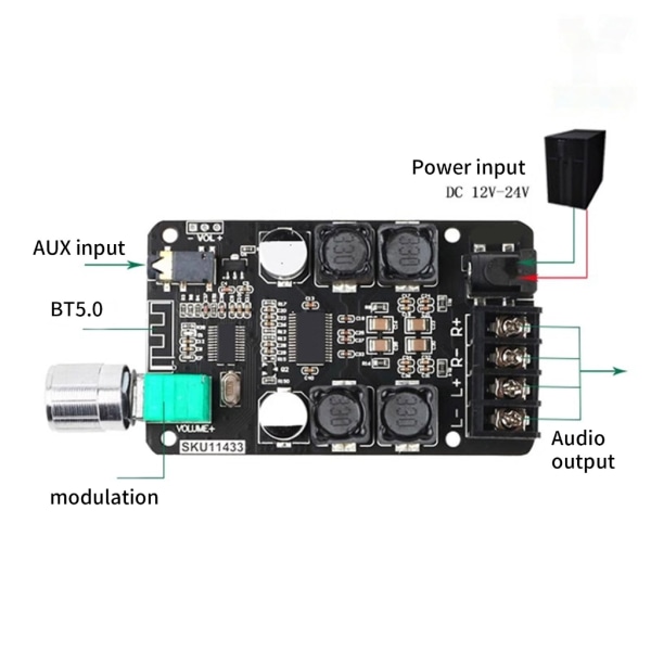 Digital power 5-27V högtalarprojekt viktigt för hemmabiosystem null - Bare board