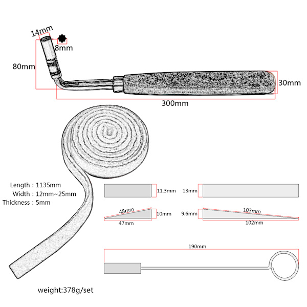 Klaver Tuning Tuner Stum Kit Klaver Tuning Lever Stum Hammer DIY Sæt Klaver Dele