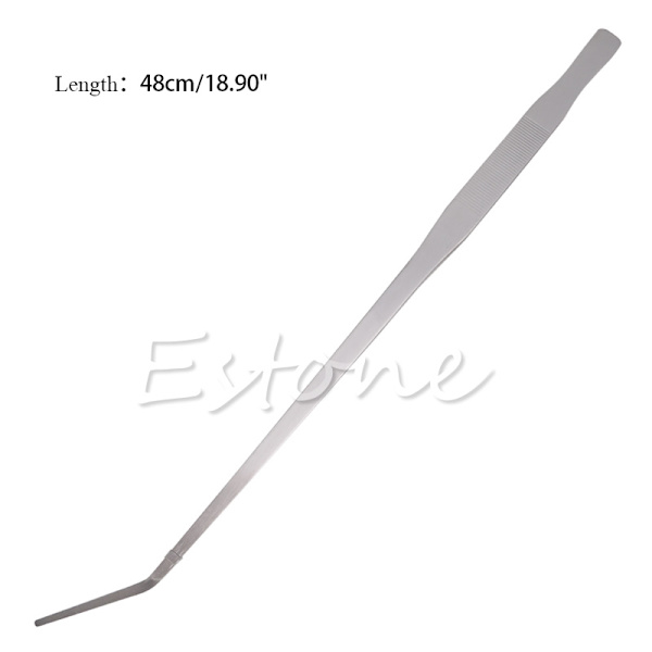 11" 15" 19" Fish for Tank Pinsett Rustfritt stål Buet Pinsett Lang for Aqua