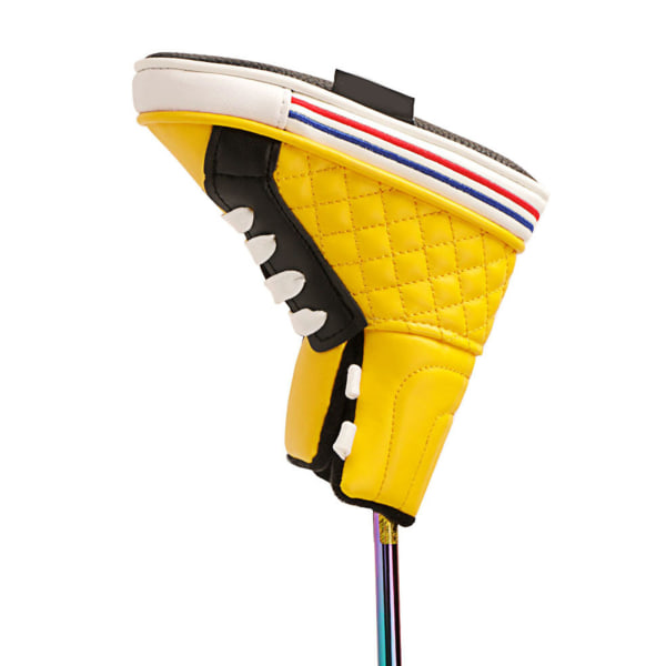 Sneaker Shape Golfklubba för Head Covers PU Läder Golf Putter Protector Vattentät Headcovers Pack 17x9cm 6.69x3.54In Yellow