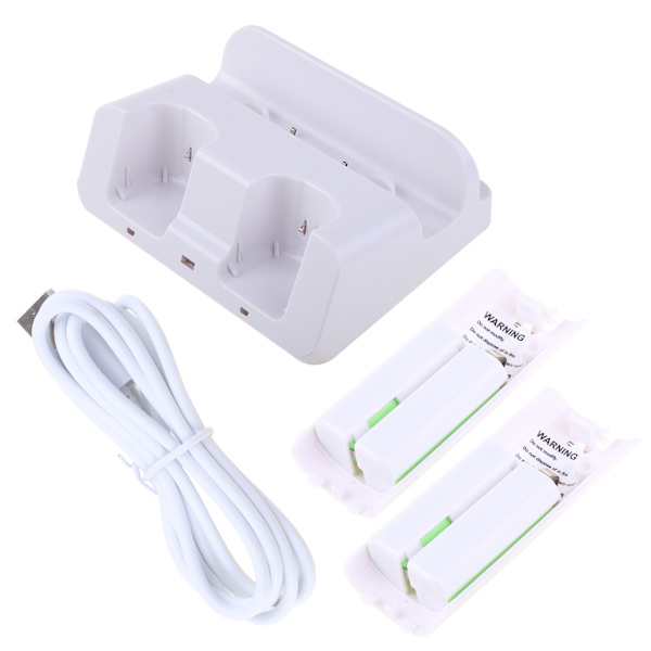 Gamepad Laddningsdocka för Wii Laddstation Dockningsställ Snabbladdning för Wii U Gamepad USB Fast Stabil Laddare