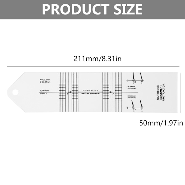 Platespillere Tonearm Kalibreringslinjaler for Nøyaktig LP-avspilling