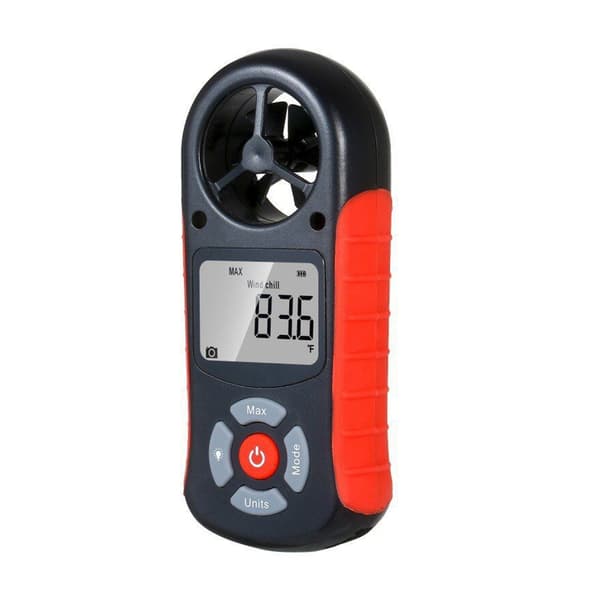 Digital vindhastighedsmåler Anemometer med baggrundsbelyst LCD-skærm, luftstrømsmåler