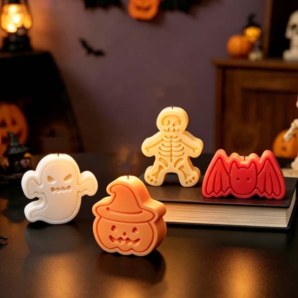 Halloween-tema silikone lysform sæt til DIY boligindretning