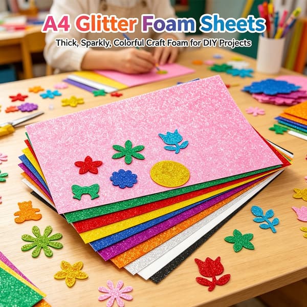 10 ark glitterpapper för konstprojekt och heminredning