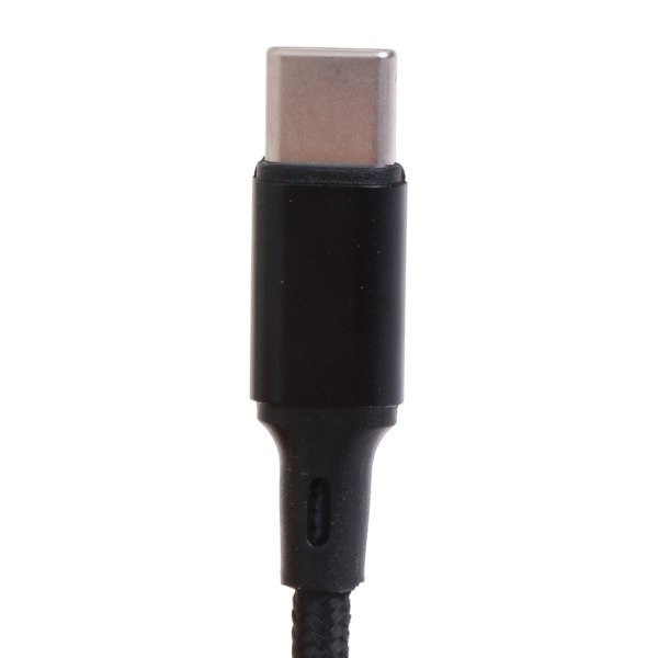 Snabbladdning Typ-C till Micro USB(Android) + Type-C-kabelsladd 18W Power 2-i-1 Nylon laddarkabel Svart 120cm