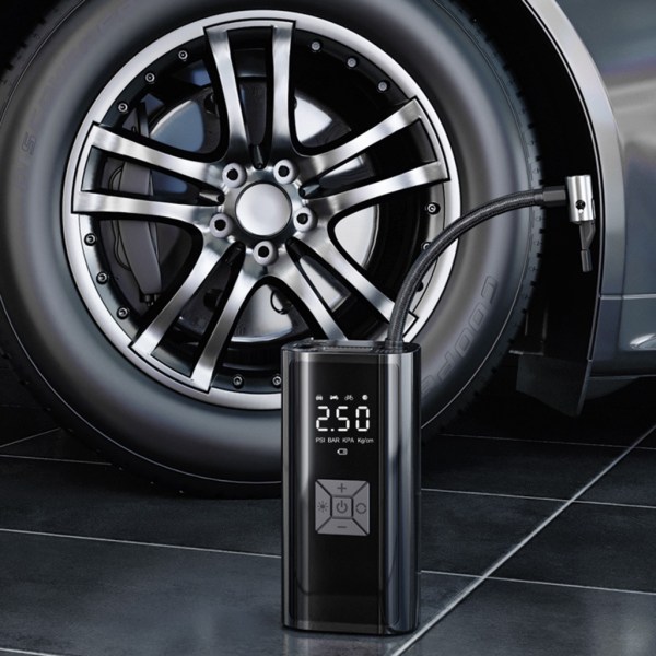 Elektrisk uppblåsningspump för bil Smart-Digital luftkompressor Däcktrycksdetektor null - Wireless