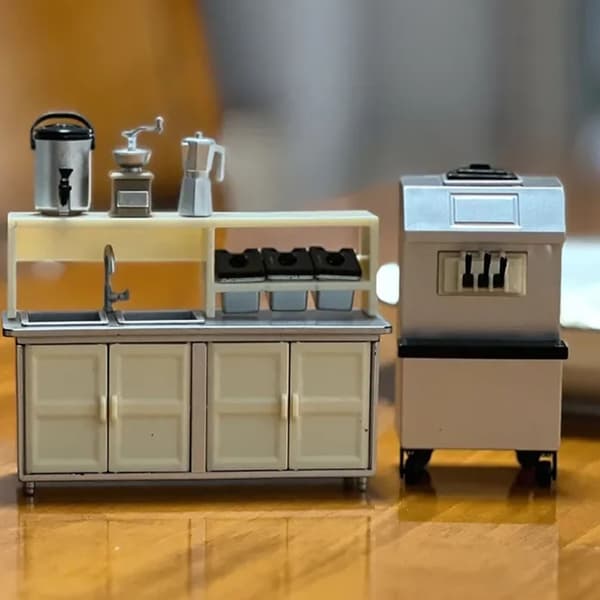 Realistisk Miniature Café Scene Modelsæt til Dukkehusentusiaster Samling