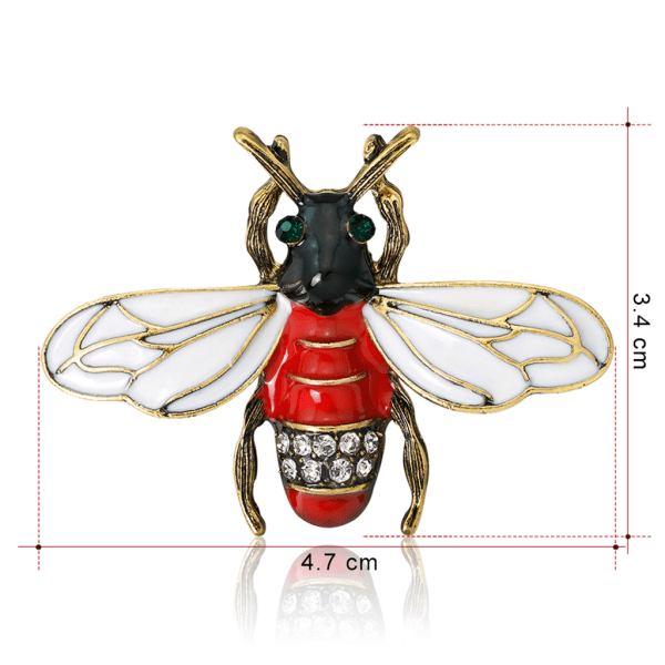 Bee Insekt Brosch Pins Smycken Kvinnor Röda Mode Presenter Emalj Badge Dekoration