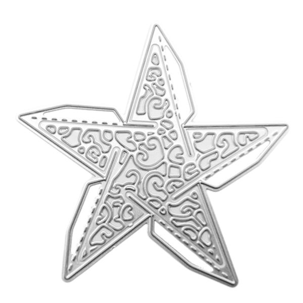Metal 3D Star Shape skærematricer DIY prægning Script Stencils Kulstofstål udstanset til scrapbogskort albumfremstilling