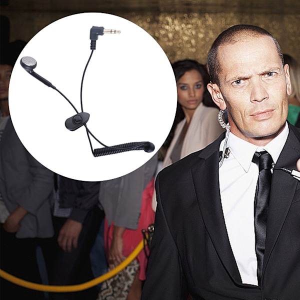 3,5 mm Port Enkelt Side Mono Øreprop In-Ear Høretelefon til Chauffører og Sikkerhedspatruljer